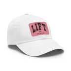 Lift Like A Girl - Dad Hat with Leather Patch (Rectangle) - Black Font