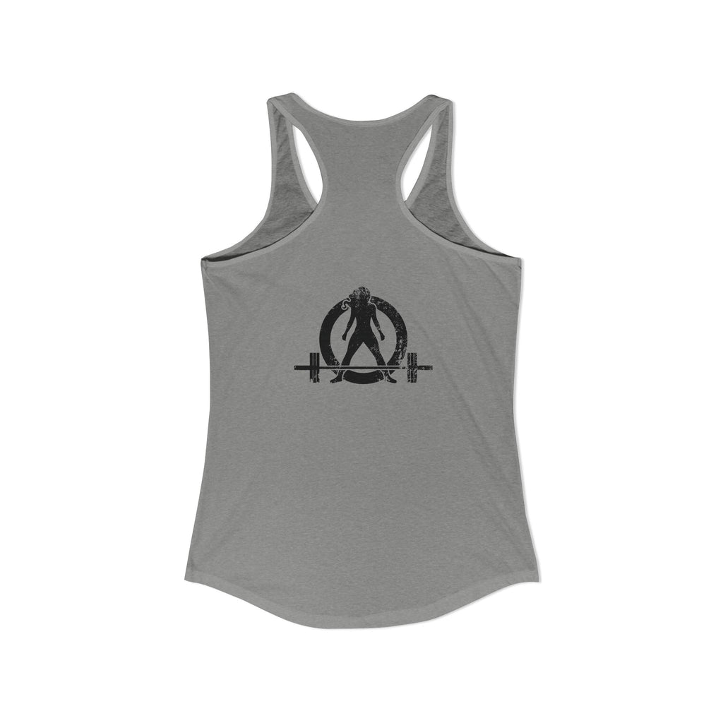 I Could Squat You - Women's Ideal Racerback Tank - Black Front & Back Logo