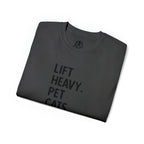Lift Heavy Pet Cats - Unisex Ultra Cotton Tee - Black Logo