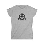Strong Is Beautiful - Women's Softstyle Tee - Black Distressed Logo Front & Back