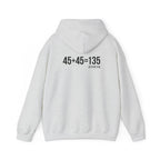 45 + 45 = 135 - Unisex Heavy Blend Hooded Sweatshirt  - Black Logo