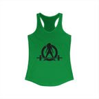 ALL I NEED IS Coffee and a barbell - Women's Ideal Racerback Tank - Dark Logo Front & Back