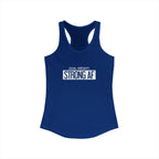 Goal Weight Strong AF - Simple - Women's Ideal Racerback Tank - White Print Front & Back
