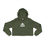 Stylish Women's Cropped Hoodie - White Classic Logo