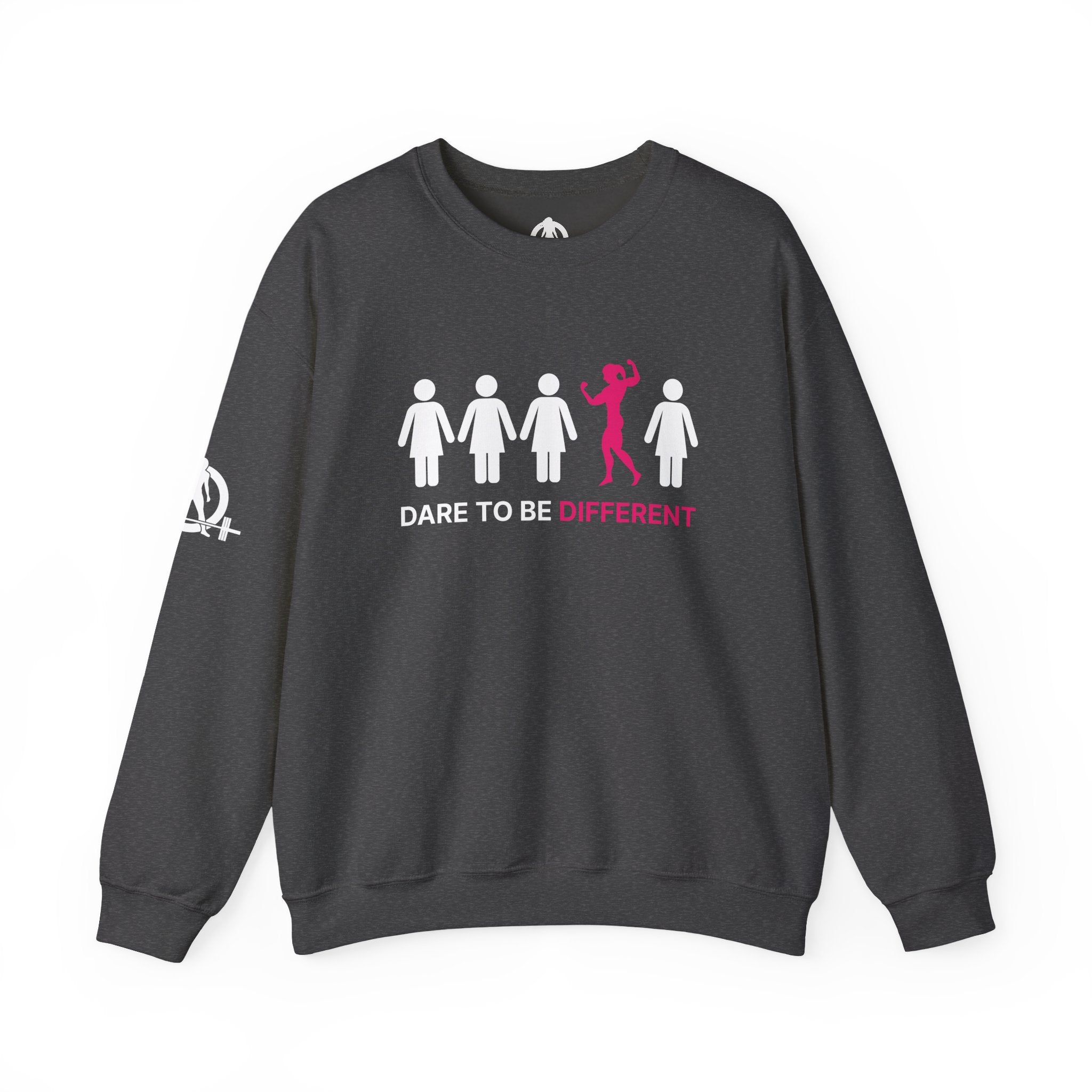Dare To Be Different - Flex - Unisex Heavy Blend™ Crewneck Sweatshirt - Front  Logo Plain Back