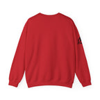 She is STRONG - Unisex Heavy Blend™ Crewneck Sweatshirt - Front Black Logo - Plain Back