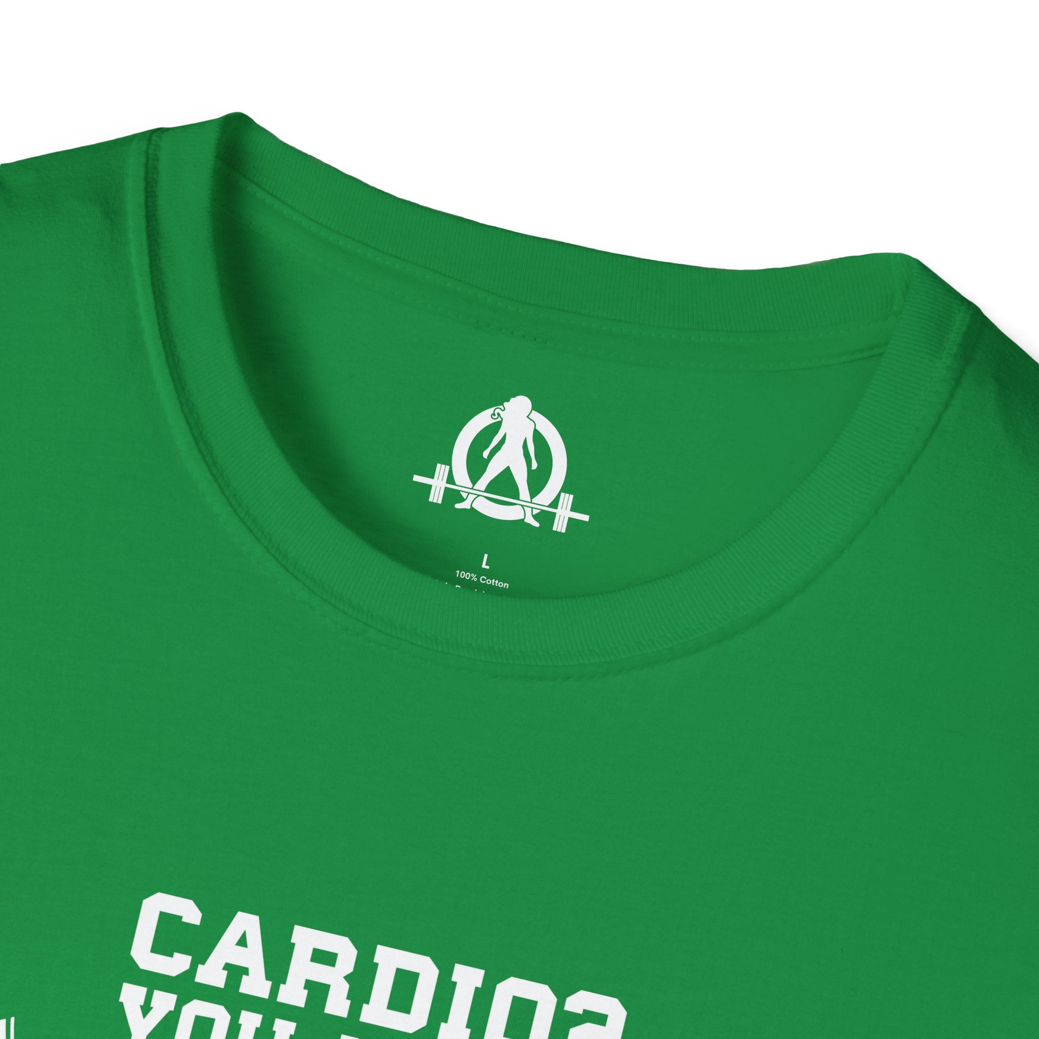 Cardio? Lift Weights Faster - Unisex Softstyle T-Shirt - Front Logo