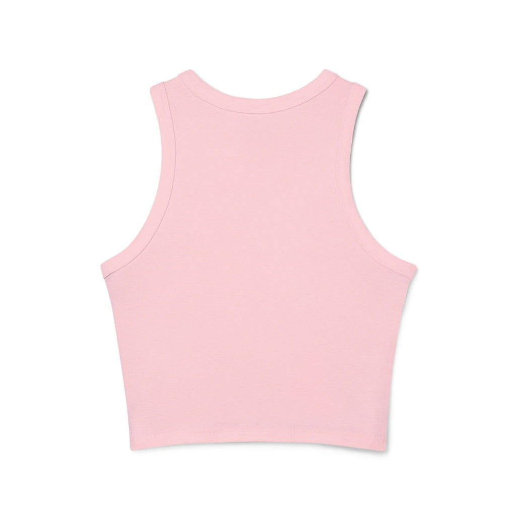 Women's Micro Rib Racer Tank Top - Classic Logo Inverted