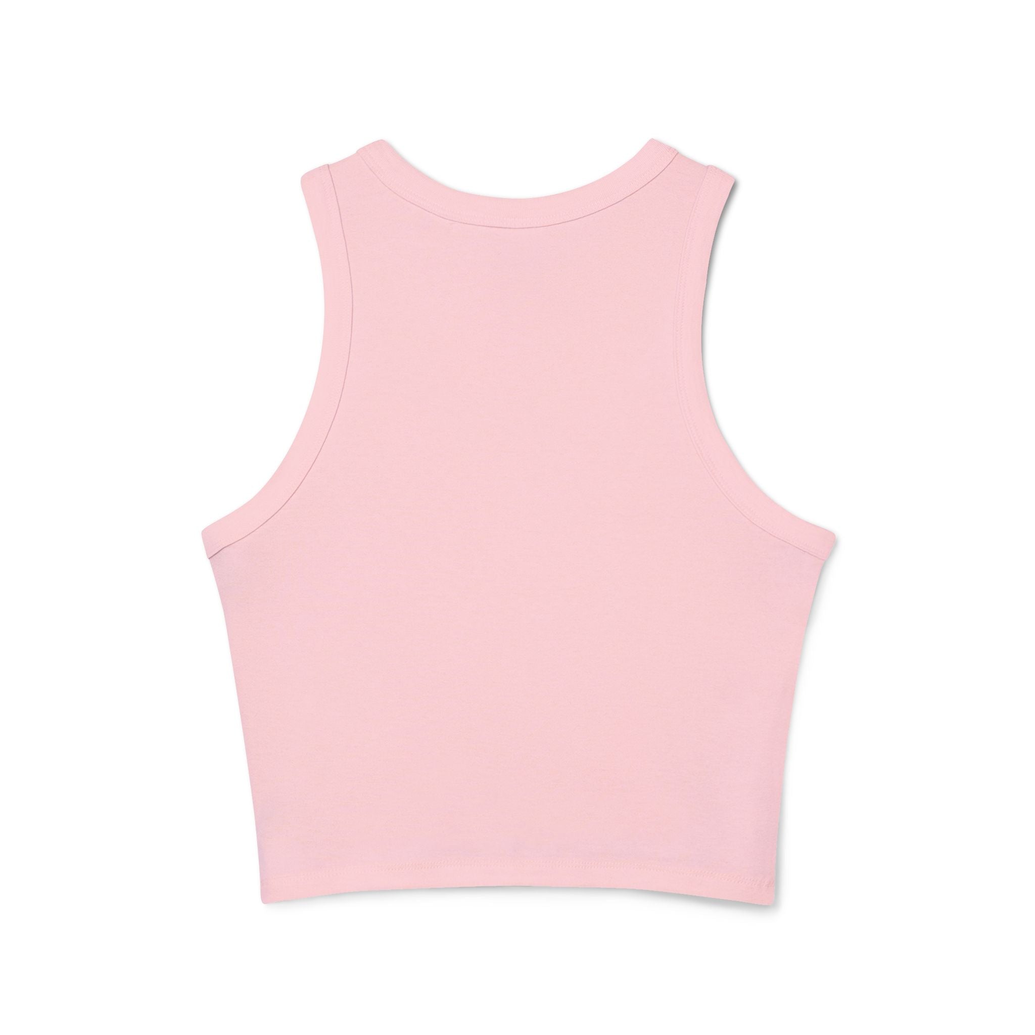 Women's Micro Rib Racer Tank Top - Classic Logo Inverted