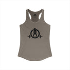Goal Weight Strong AF - Simple - Women's Ideal Racerback Tank - Black Print Front & Back