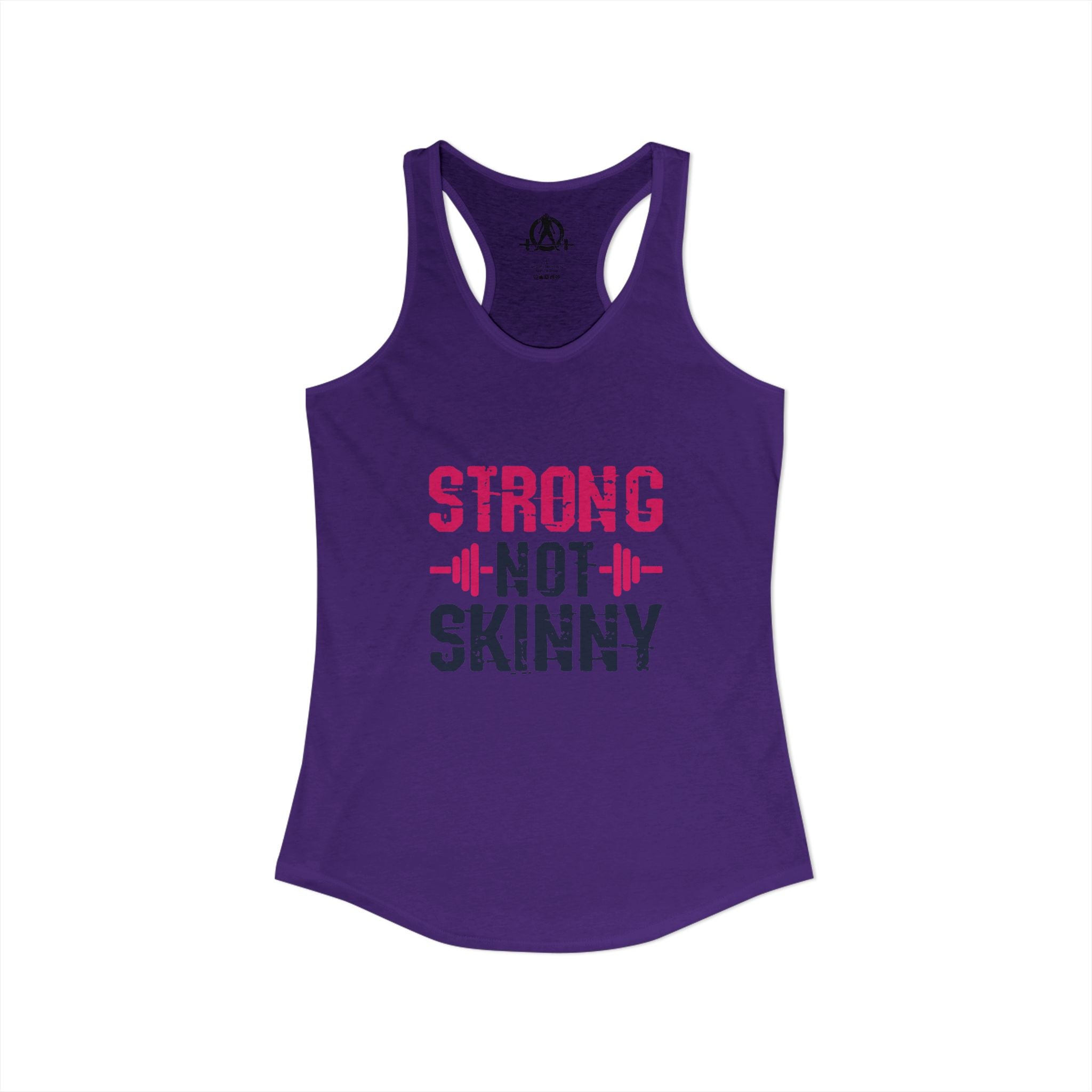 Strong Not Skinny - Color Distressed Logo - Women's Ideal Racerback Tank