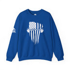 USA Barbell - Unisex Heavy Blend™ Crewneck Sweatshirt - White Logo