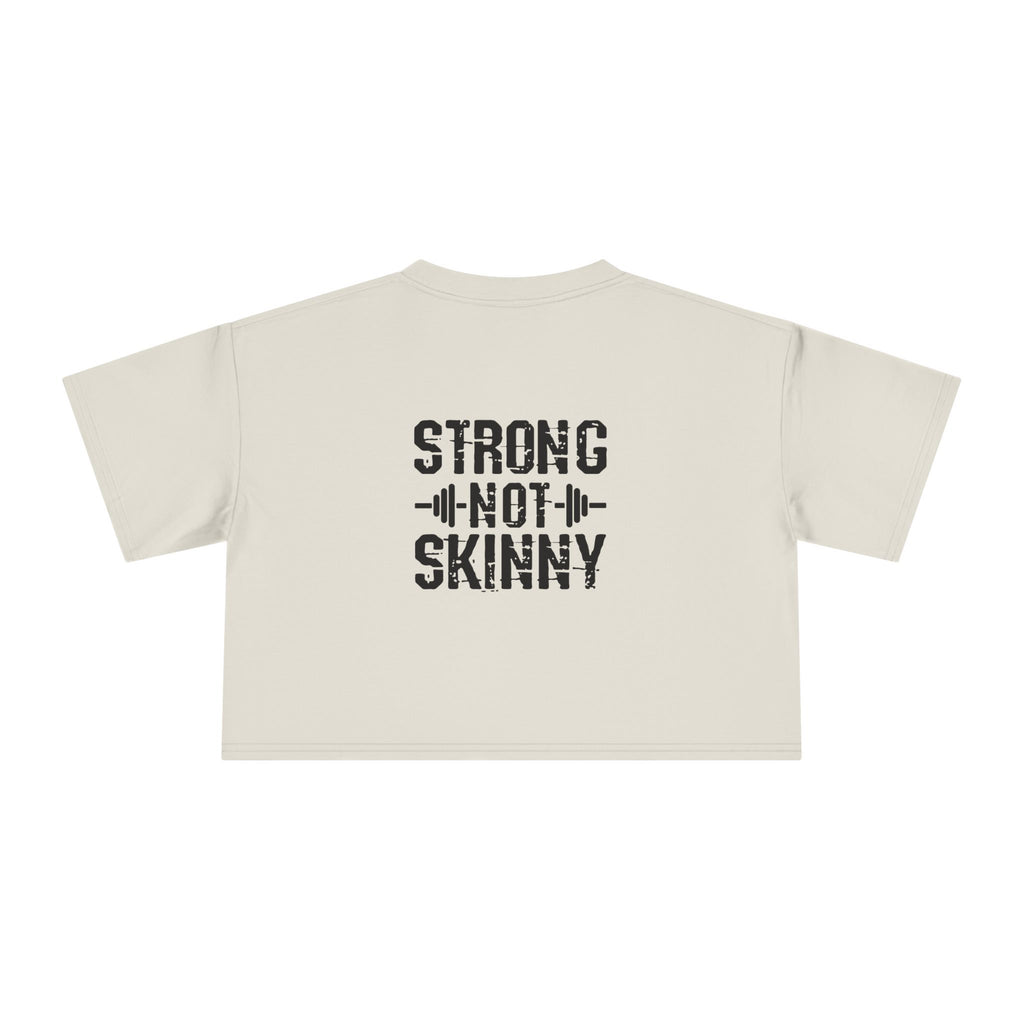 Strong Not Skinny Crop Tee — Front & Back Print — Black