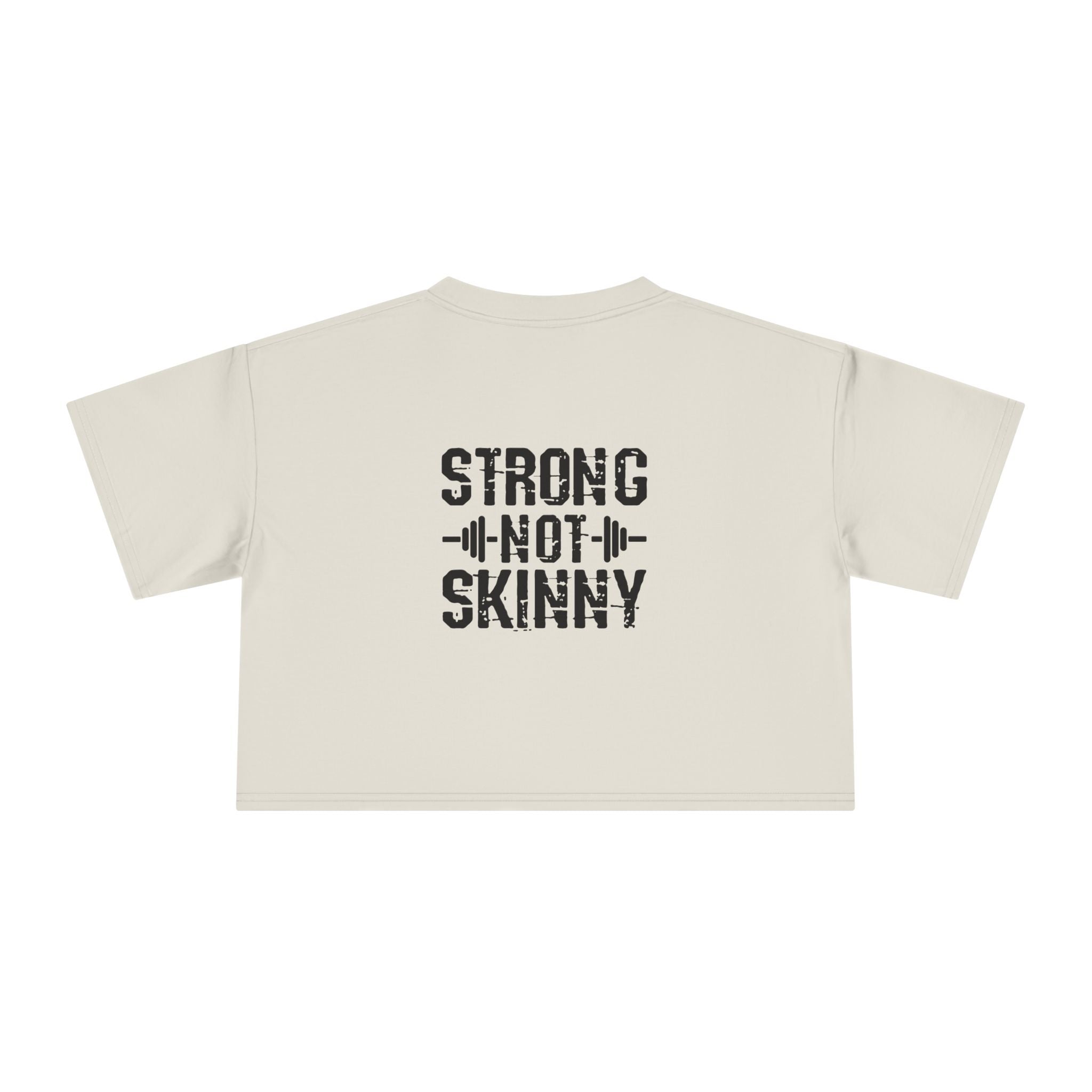 Strong Not Skinny Crop Tee — Front & Back Print — Black