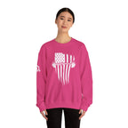 USA Barbell - Unisex Heavy Blend™ Crewneck Sweatshirt - White Logo