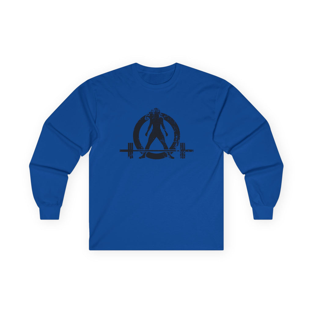 Lift Heavy Run Fast - Ultra Cotton Long Sleeve Tee - Black Logo Front & Back