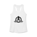 ALL I NEED IS Coffee and a barbell - Women's Ideal Racerback Tank - Dark Logo Front & Back
