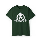 Unisex Ultra Cotton Tee - Classic White Logo - Plain Back