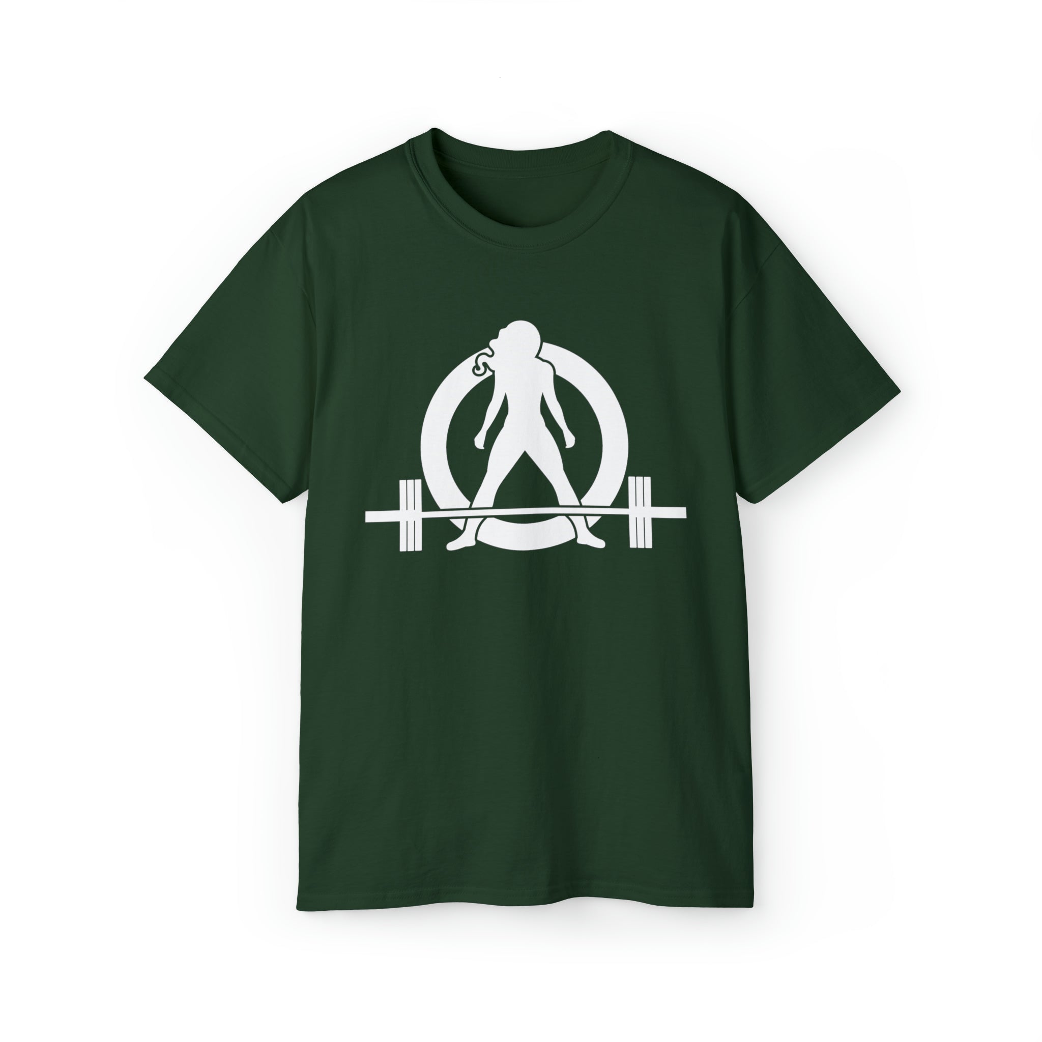 Unisex Ultra Cotton Tee - Classic White Logo - Plain Back