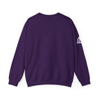 Iron Sharpens Iron - Unisex Heavy Blend™ Crewneck Sweatshirt - Front White Logo - Plain Back