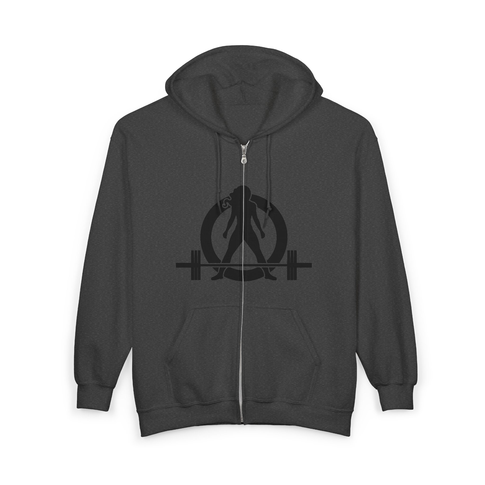 Unisex Heavy Blend™ Full Zip Hooded Sweatshirt – Classic Black Logo 🖤