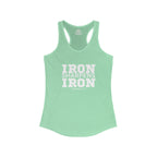 Iron Sharpens Iron – Women’s Racerback Tank | White Front, Plain Back