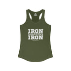 Iron Sharpens Iron – Women’s Racerback Tank | White Front, Plain Back