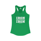 Iron Sharpens Iron – Women’s Racerback Tank | White Front, Plain Back