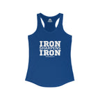 Iron Sharpens Iron – Women’s Racerback Tank | White Front, Plain Back