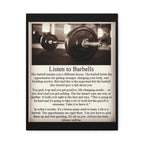 Listen To Barbells - Matte Canvas, Stretched, 1.25" - Best Seller
