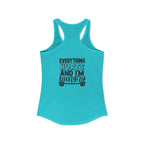Everything Hurts & I'm Hungry - Women's Ideal Racerback Tank - Black Print Front & Back