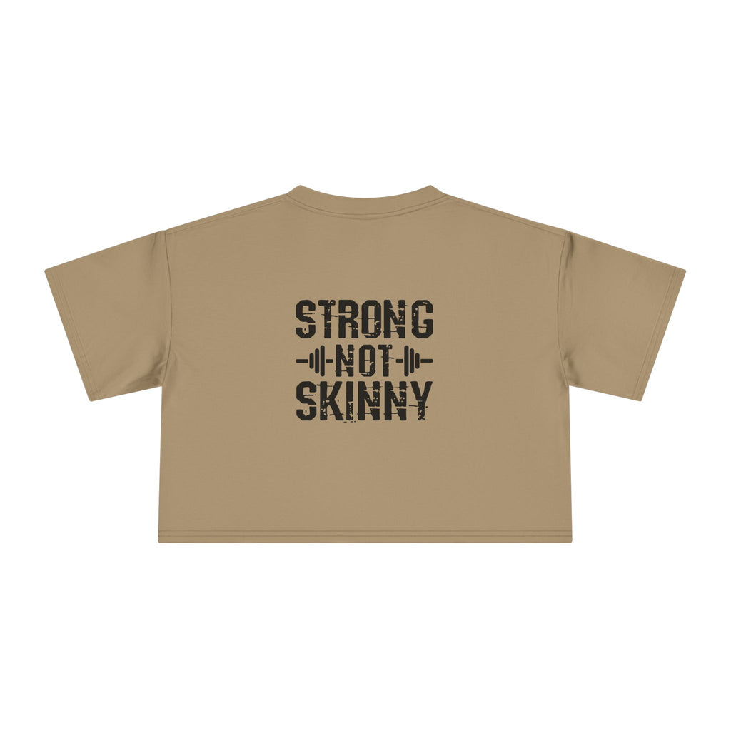 Strong Not Skinny Crop Tee — Front & Back Print — Black