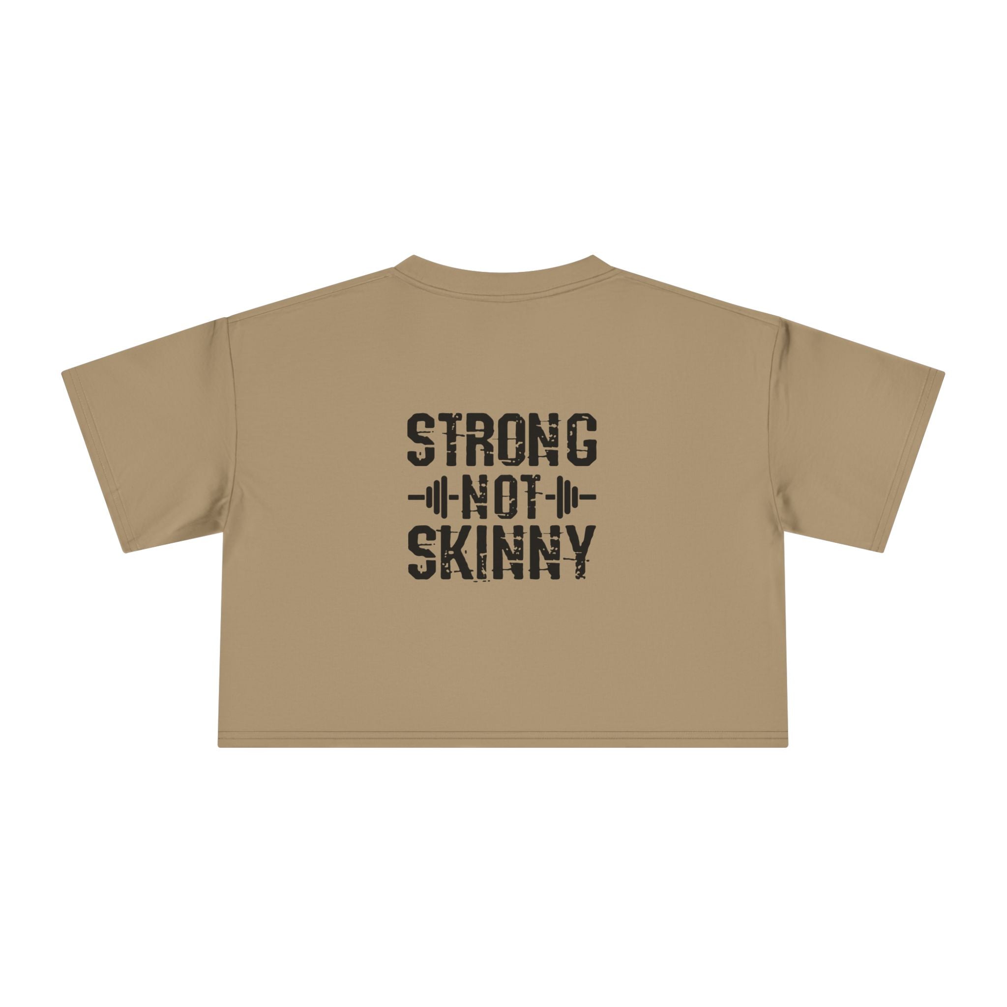 Strong Not Skinny Crop Tee — Front & Back Print — Black