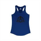 Lift Heavy - Run Fast - Racer Back Tank Top - Women's Ideal Racerback Tank (Black Front & Back Logo)