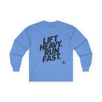 Lift Heavy Run Fast - Ultra Cotton Long Sleeve Tee - Black Logo Front