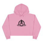 Empowered Crop Hoodie – For Strong Women Who Lift - Black Classic Logo