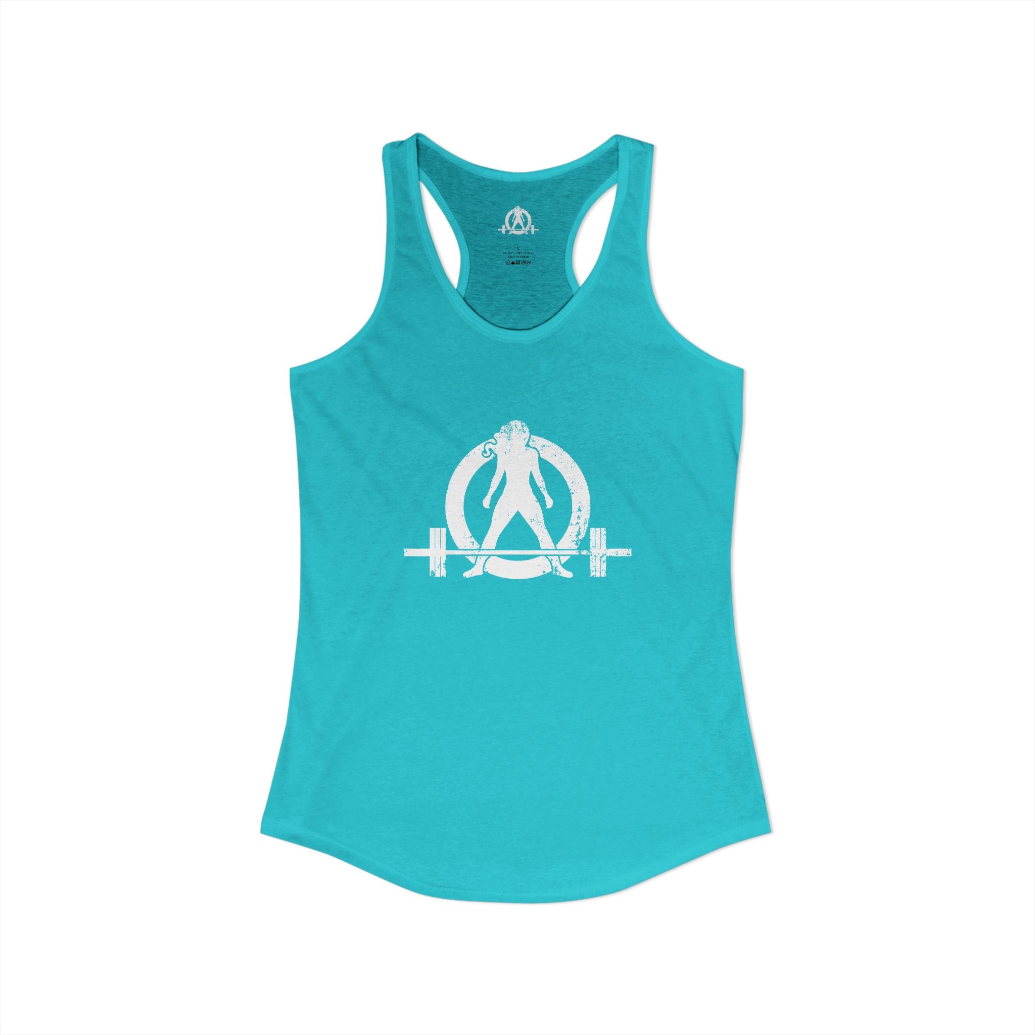 I Could Squat You - Women's Ideal Racerback Tank - White Logo Front & Back