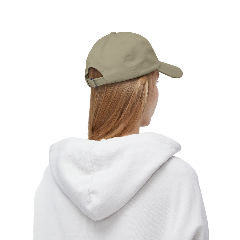 Coffee & Barbells - Unisex Distressed Cap - White Logo