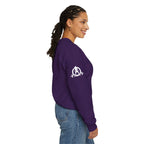 Iron Sharpens Iron - Unisex Heavy Blend™ Crewneck Sweatshirt - Front White Logo - Plain Back