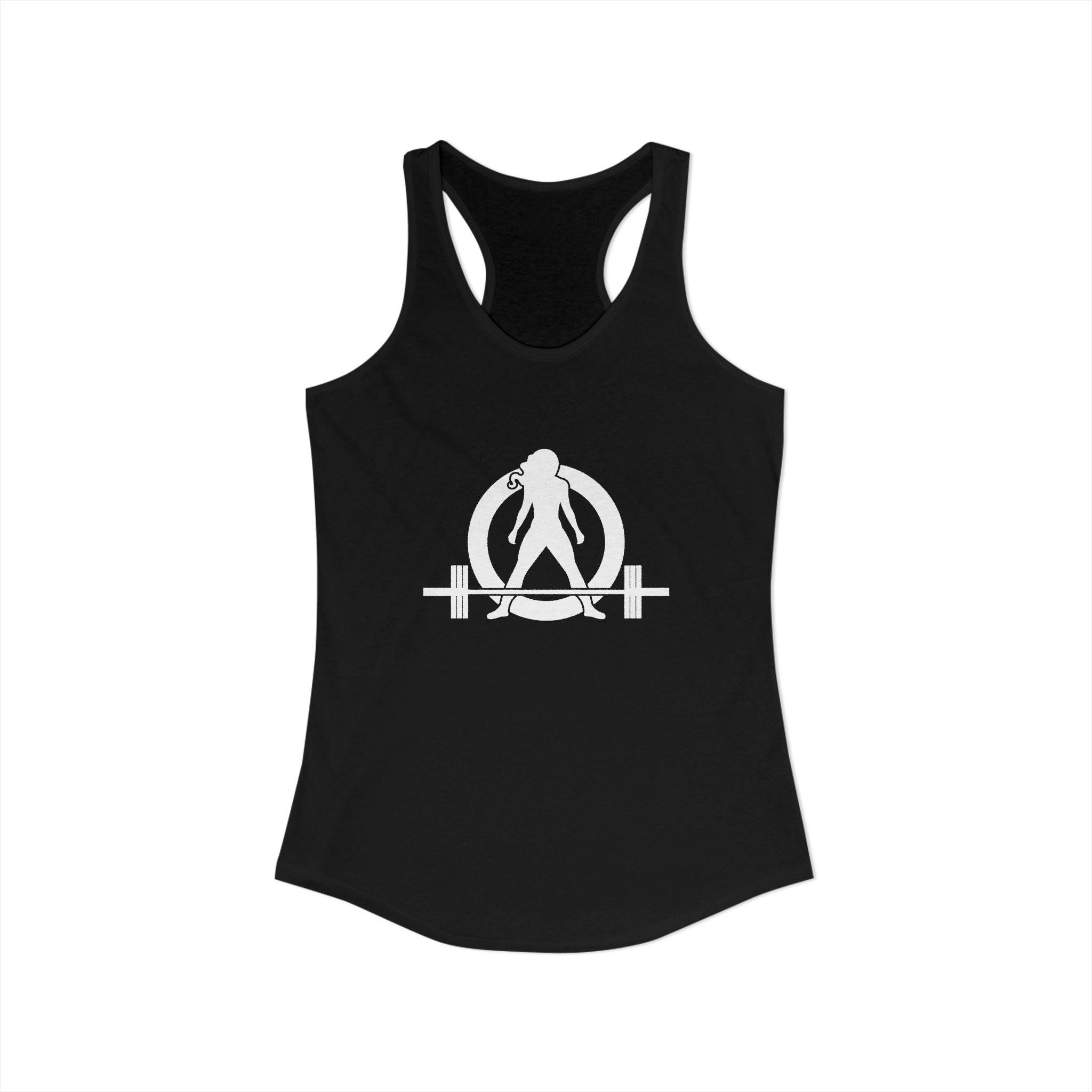 45 + 45 = 135 - Women's Ideal Racerback Tank - White Print Front & Back