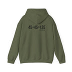 45 + 45 = 135 - Unisex Heavy Blend Hooded Sweatshirt  - Black Logo