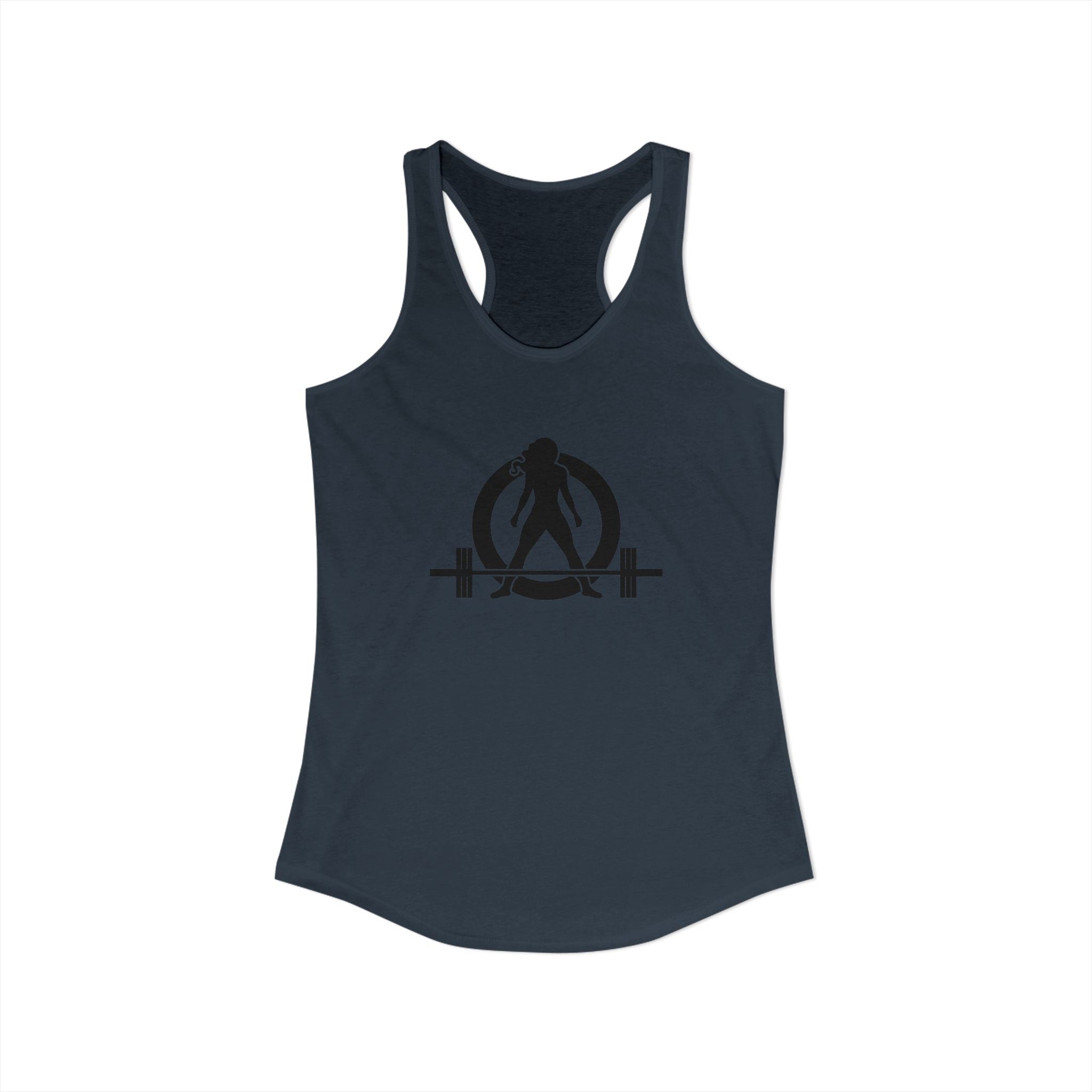45 + 45 = 135 - Women's Ideal Racerback Tank - Black Print Front & Back