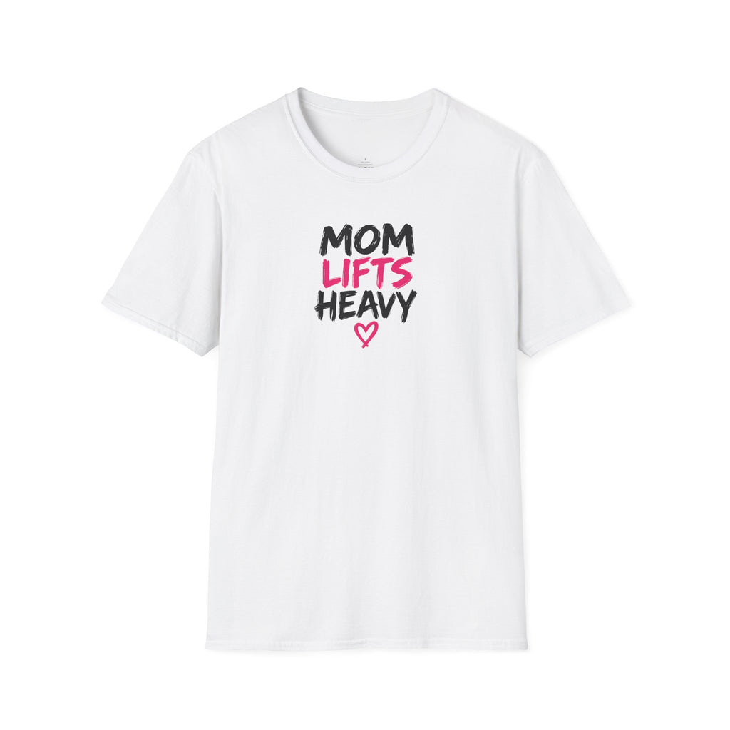 Mom Lifts Heavy – Unisex Softstyle Tee – Black Print