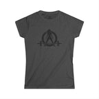 Lift Heavy Run Fast - Women's Softstyle Tee - Black Front & Back Logo
