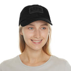 Lift Like A Girl - Dad Hat with Leather Patch (Rectangle) - Black Font