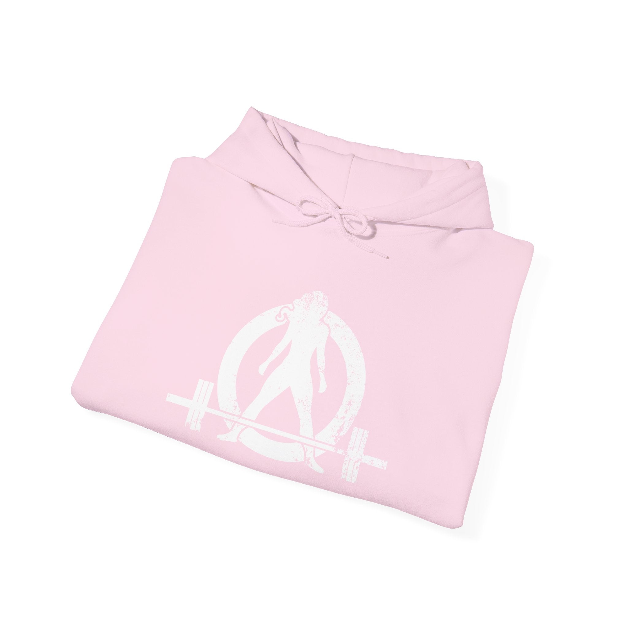 Strong Not Skinny - Unisex Heavy Blend Hooded Sweatshirt - White Distressed Logo