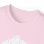 Unisex Ultra Cotton Tee - Distressed White Logo - Plain Back