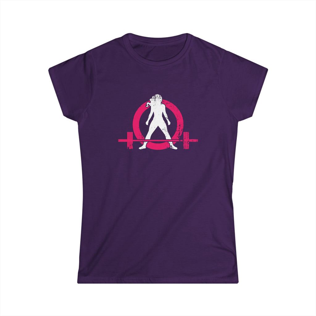Women's Softstyle Tee - Distressed Inverted Color Logo Front - Plain Back