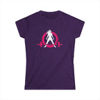 Women's Softstyle Tee - Distressed Inverted Color Logo Front - Plain Back