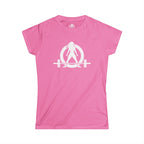 Lift Heavy Run Fast - Women's Softstyle Tee - White Front & Back Logo